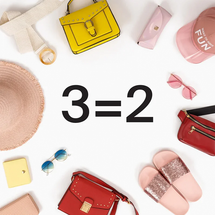 3=2 на все аксессуары, сумки и бельё в Zolla